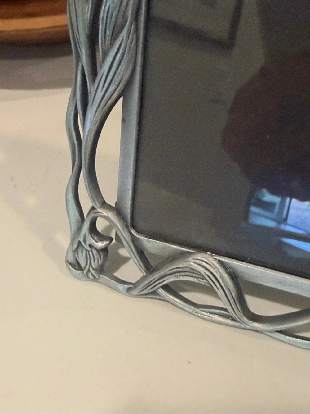 Ornate Silver Floral Metal Picture Frame - Decorative Wall Art
